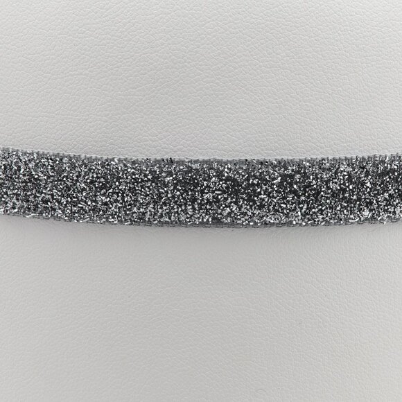 Silver Sparkle Choker adjustable Silver tone color Chokers (#42) - Picture 4 of 11